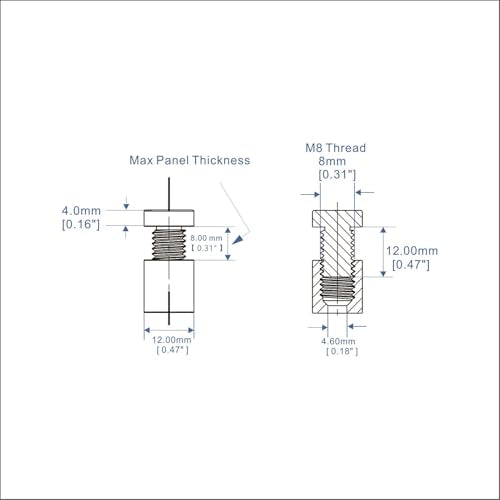 Aluminum Standoff Wall Mounts Screws, Satin Chrome 12 Packs 1/2 x 1/2 Inch | aluminum Sign Standoff screws, Standoff Mounting Hardware, Wall Spacers, For Acrylic frames Signs, satin chrome - color: Satin Chrome